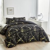 TEX HOME - Dekbedovertrek 200x200 cm 2 slopen MicroHexagone Zwart - #06491775 | België