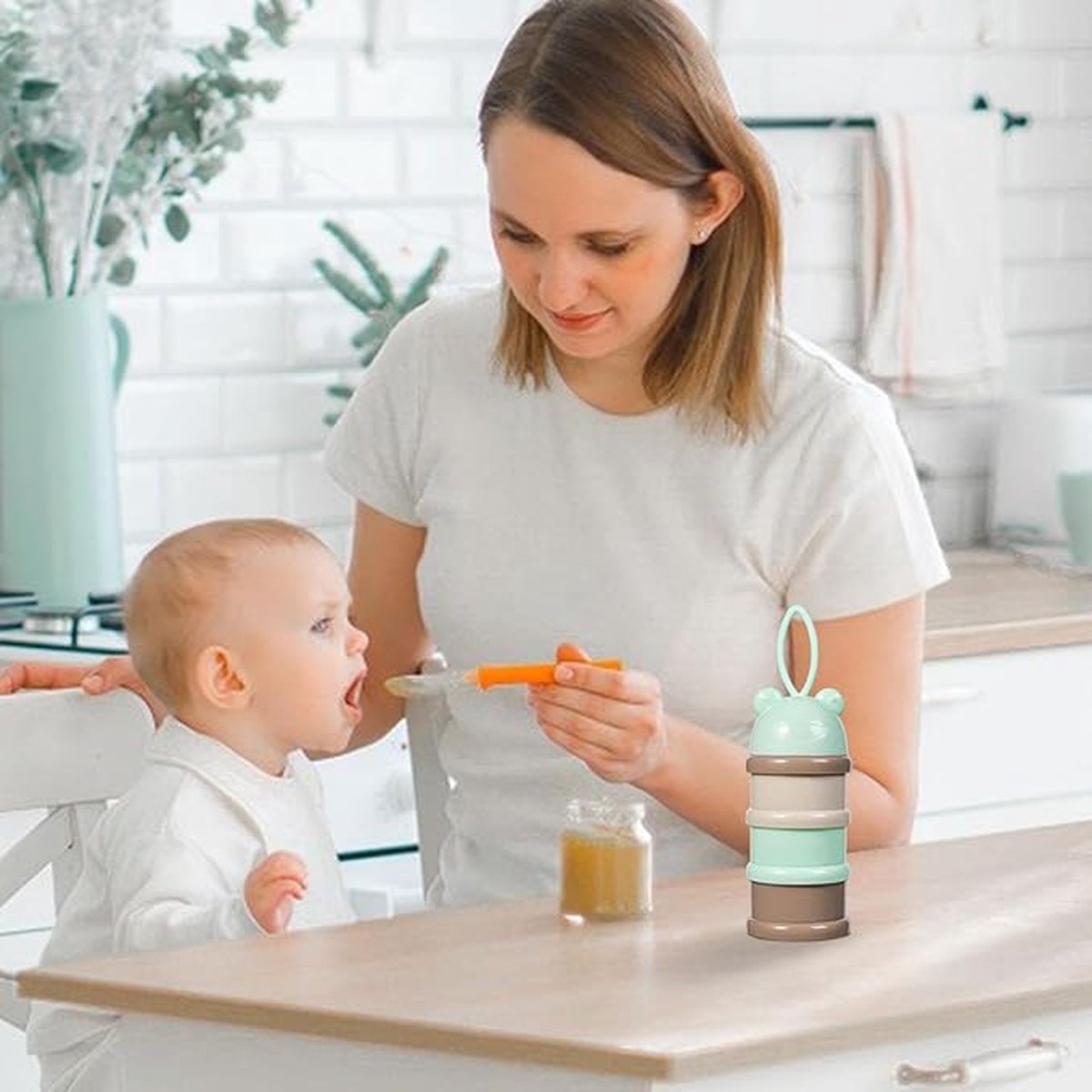 Distributeur De Lait En Poudre 3 Mesures Doseur Bébé Boite Doseuse