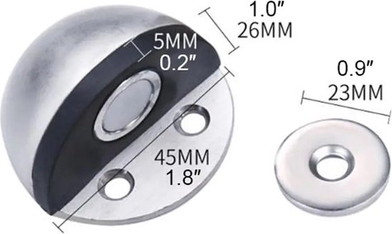 PD® - Deurstopper - Deurstopper voor binnen - Magnetisch - RVS