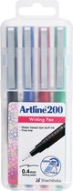 ARTLINE 200 Stift - 1 x set de 4 Fineliners - épaisseur de pointe de 0,4mm - Différentes couleurs