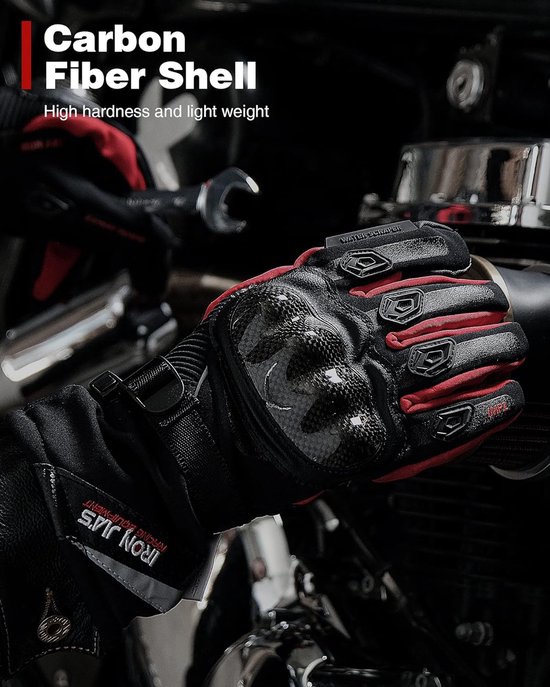  IRON JIA'S Gants de Moto Hiver, Imperméable Coupe-Vent