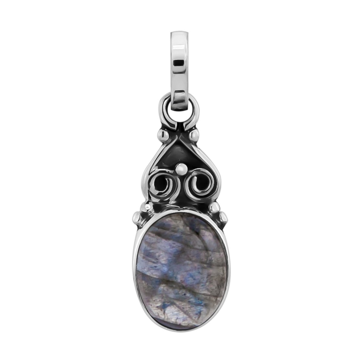 WeLoveSilver - zilveren hanger - labradoriet steen - 925 zilver