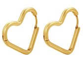 Plux Fashion Hart Oorbellen - Goud - 2mm/2,5cm - Dames - Gouden Oorbellen - Heart Earrings - HipHop Oorbellen - Sieraden Cadeau - Luxe Style - Duurzame Kwaliteit - Halloween - Oktoberfeest