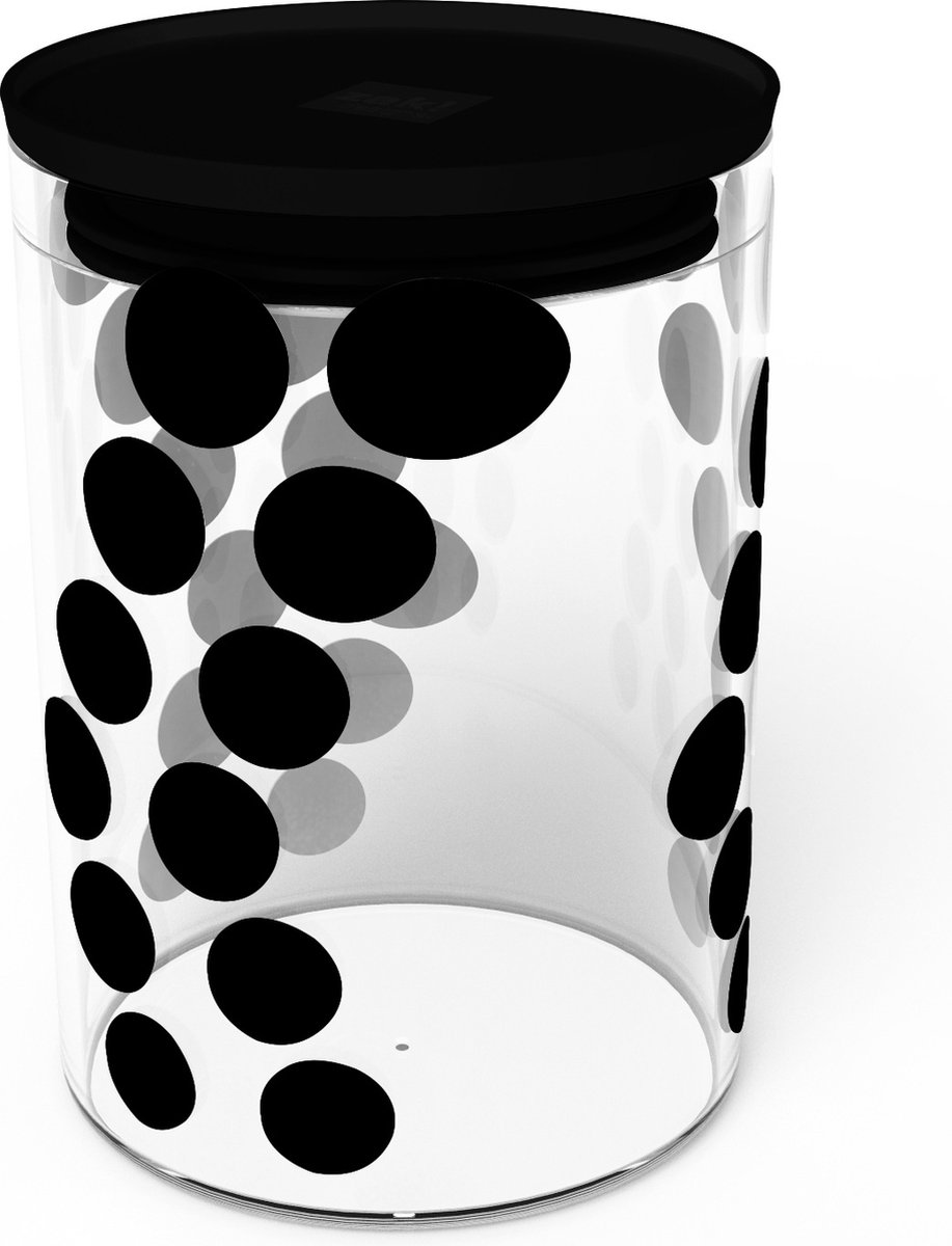 Zak!Designs - Dot Dot Voorraadpot 900 ml - Glas - Zwart -