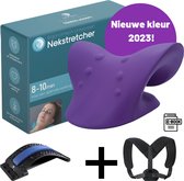 NEW2075 improve your wellness - massageapparaten - backstretcher- Nekstretcher-rug corrector - Body Package-paars