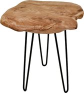 Bijzettafel van massief hout houten tafel ca. 30 x 40 cm Vintage natuurlijk unicaat, kleur: natuur