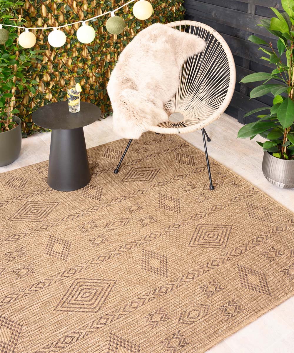 Jute balkonkleed - Boho Bliss beige/bruin 80x250