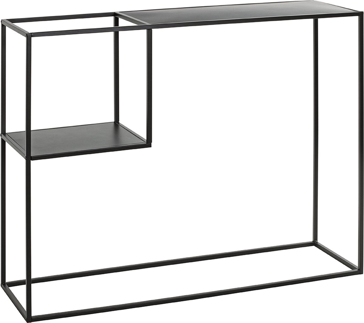 vidaXL - Sidetable - Zwart - Gelaagd hout en metaal - 75x19.5x75 cm | Leen Bakker