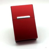 Sigaretten Doosje - Rood - Aluminium - Sigaretten Houder/Hoesje - - Stevig en Luxe Opbergdoosje