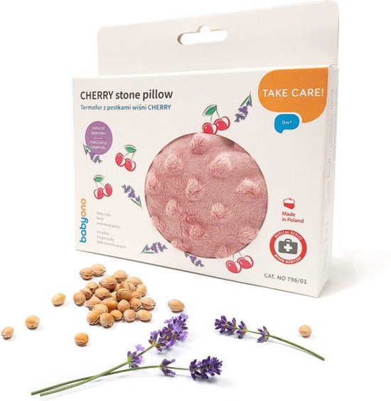 Sensillo Baby - Kersenpitten zak / Kruik tegen krampjes Minky Hoes - Lavendel Geur - Kruik gevuld met Kersenpitten 13 x 16 cm - Roze — afbeelding 2