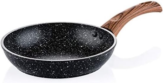 Fadware Koekenpan, inductie met deksel, stoofpan, serveerpan hoge rand, kookpan 28 cm/3,8 l, anti-verbrandingshandgrepen, antiaanbaklaag, braden, roeren, stoven