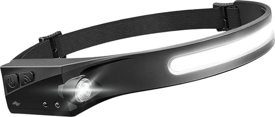 Achaté led hoofdlamp - werklamp - bewegingssensor - oplaadbaar - ipx6 waterdicht - zwart