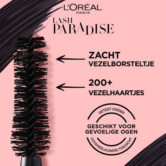 L’Oréal Paris Lash Paradise Extra Zwarte Mascara - 02 Extra Black - Zwarte Volume Mascara Verrijkt met bloemolie - 6,4 ml - L’Oréal Paris