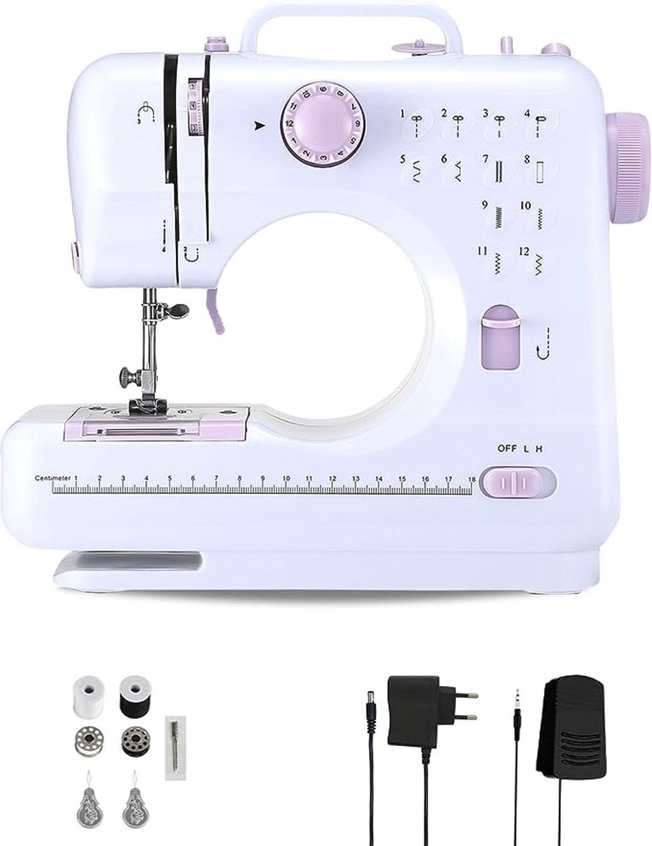 PRIXTON P110 ini-naaiachine et lade voor accessoires, geïntegreerde