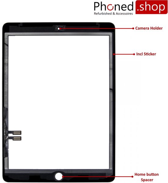 Apple iPad 6 / 2018 / A1893 / A1954 Original Digitizer Screen Display Glas Touchscreen | Comprend des Tools | 9,7 pouces | Noir | Téléphoné.boutique