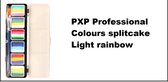 Splitcake palet light rainbow met penseel - Schmink festival thema feest fun party kids