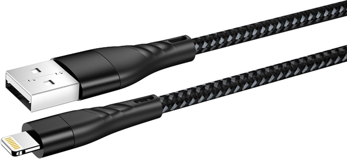 Lightning Cable Kabel 1 Meter - Oplaadkabel - Datakabel - Zwart