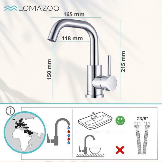 Ideal Standard B1710AA Ceraflex wastafelarmatuur zonder afvoergarnituur
