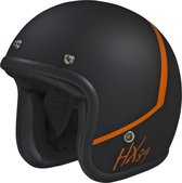 iXS HX 89 2.0 - jethelm - mat zwart-oranje - scooter helm - maat XL