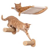 Katten klimmuur - Krabpalen met hangmat - Inclusief bevestigingsmaterialen - Katten klim wand - Krabpaal muur - Klimmuur kat - katten klim wand - ook voor zware katten - Krabpaal voor grote katten - Kattenspeeltjes