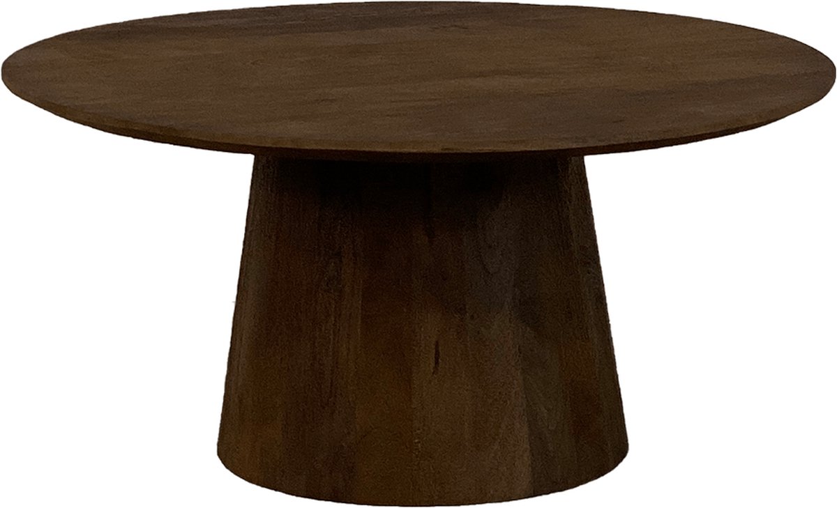 Ronde salontafel Ø80cm mangohout kegelpoot Walnoot | bol