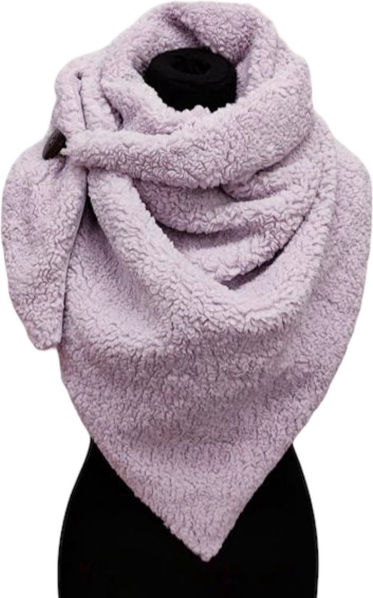 Driehoekige Sjaal - Teddy - Dikke Kwaliteit - Lila - 160 x 80 cm (2322#)