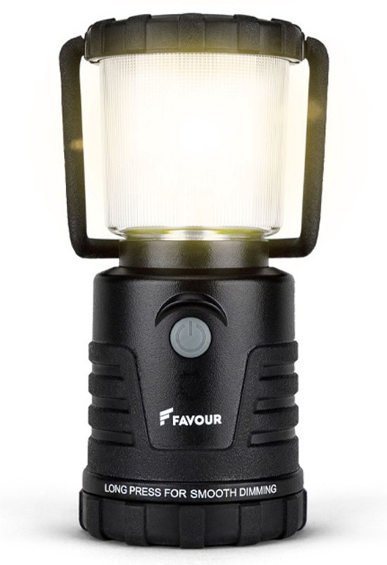 Favour L0541 Camping lamp LED, 400 Lumen, IP64, Waterdicht, Draagbare Kampeerlamp, Tentlamp, Vislamp, Schokbestendig, voor buiten, Incl. batterijen