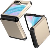 Mobigear Non-slip Armor Telefoonhoesje geschikt voor Samsung Galaxy Z Flip 5 Hoesje Hardcase Backcover Shockproof - Goud