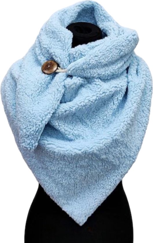 Driehoekige Sjaal - Teddy - Dikke Kwaliteit - Blauw - 160 x 80 cm (2322#)