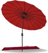 Bol.com Parasol voor De Tuin Shanghai Kantelbaar 270 cm met 18 Steunen UV-bescherming voor Balkon Terras Buiten Rood aanbieding