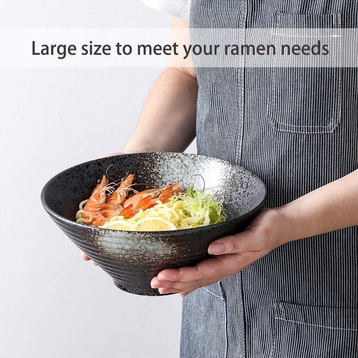 3 Bols En Porcelaine 20 Cm - 1,45L - Pour Salades, Ramen, Soupes - Micro-ondes Et Lave-Vaisselle