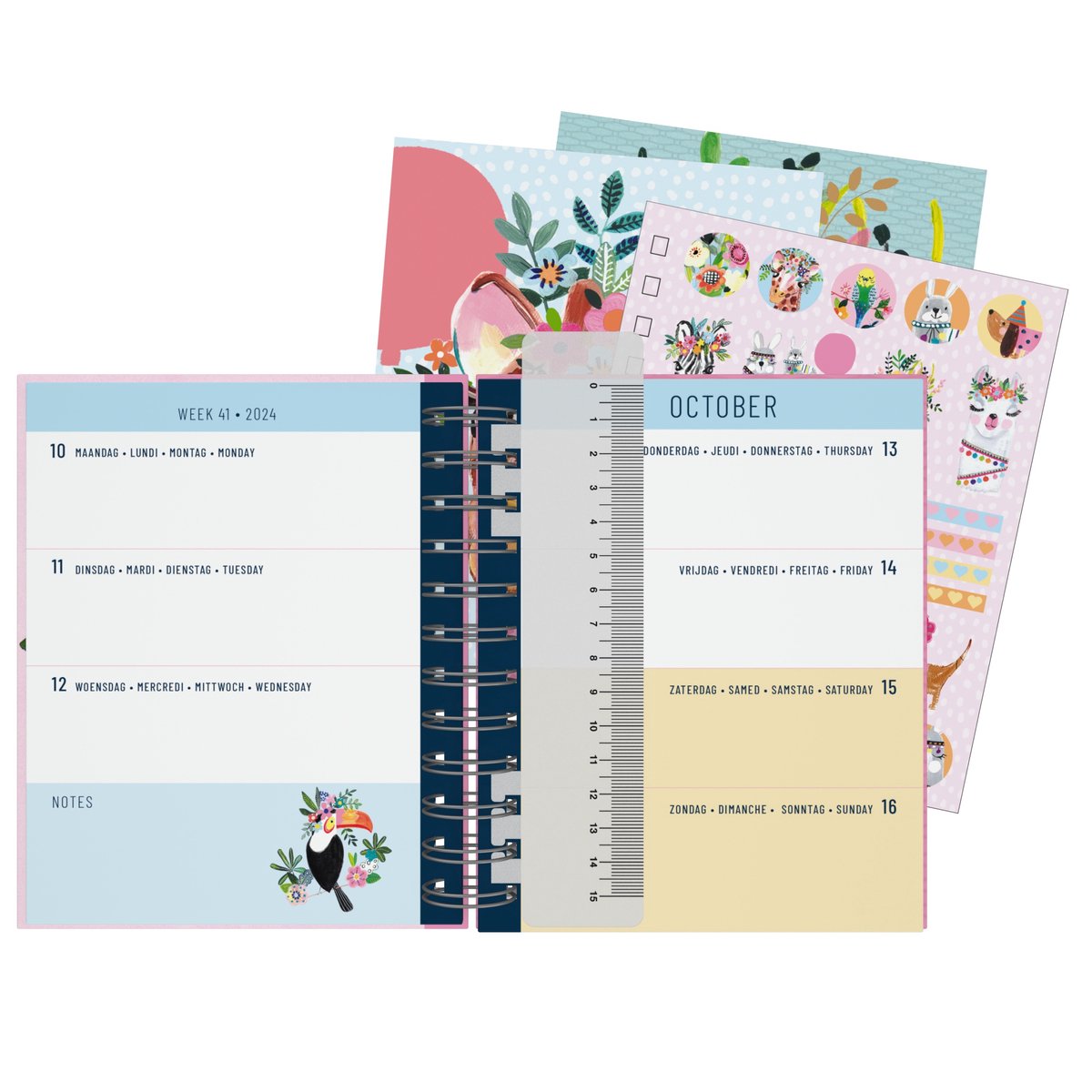 Lannoo Graphics - Calendrier familial - Calendrier familial - 2024 - SALADE  EN PAPIER