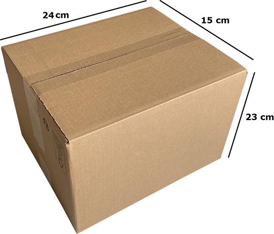 Verzenddozen - 24x15x23cm ‒ FSC Gerecycled karton 20 dozen - verzenddoos - webshop - Karton - Kartonnen dozen - Kartonnen - versturen - opbergen - DHL - PostNL - DPD - GLS
