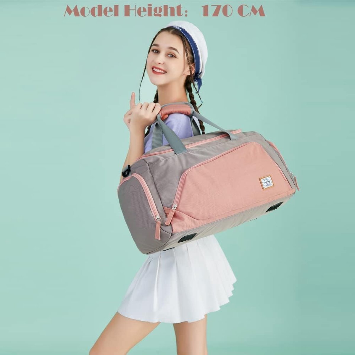 Blauwe WindTook Sporttas Voor Dames, 35 Liter, Fitnesstas Met Schoenenvak Reistas Voor Vrouwen Trainingstas Duffeltas Weekendtas Zwemtas Sport Gymtas Heren Reistas Voor Sport Fitness Yoga 53 X 27