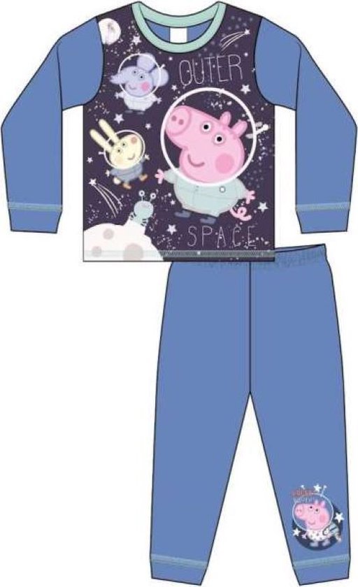 George van Peppa Pig pyjama - blauw - George Big Outer Space pyama - maat 104/110