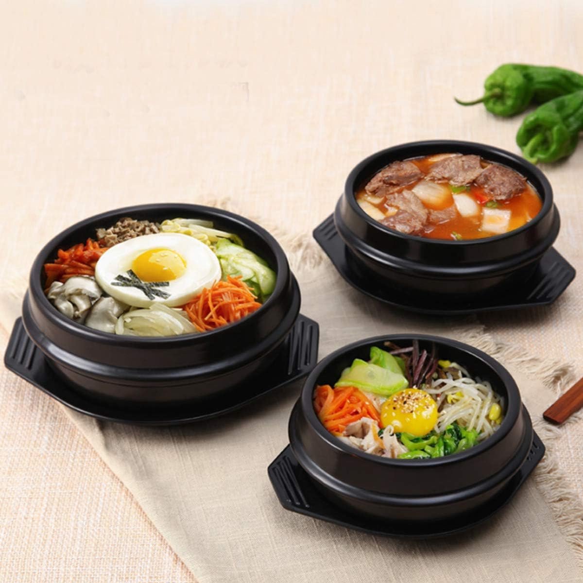 Bibimbap style coréen en pierre de dolsot, pot de cuisine, bol ramen pierre de g