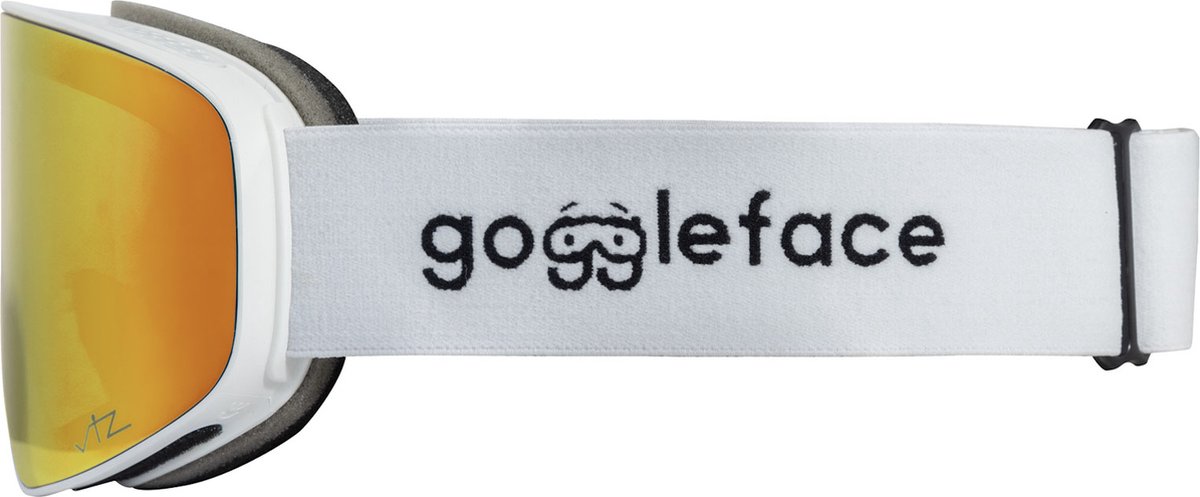 Goggleface - Straight Line White | Snow Red - skibril - goggle - rood - wit