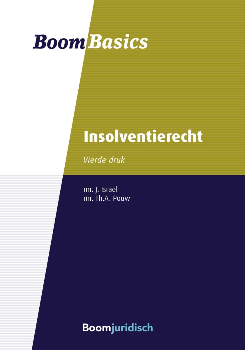 Boom Basics Insolventierecht, vierde druk, door mr. J. Israël en mr. Th.A. Pouw. Boomjuridisch.