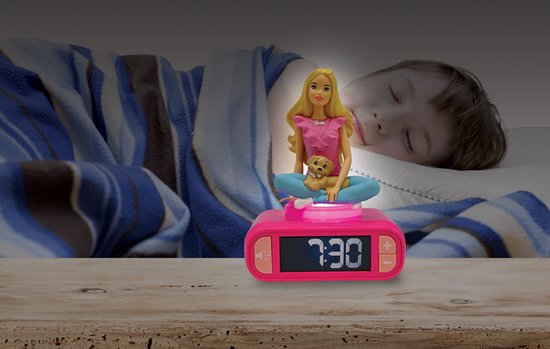 Digitale wekker met een 3D Barbie - met nachtlicht en geluidseffecten van Merkloos — afbeelding 2