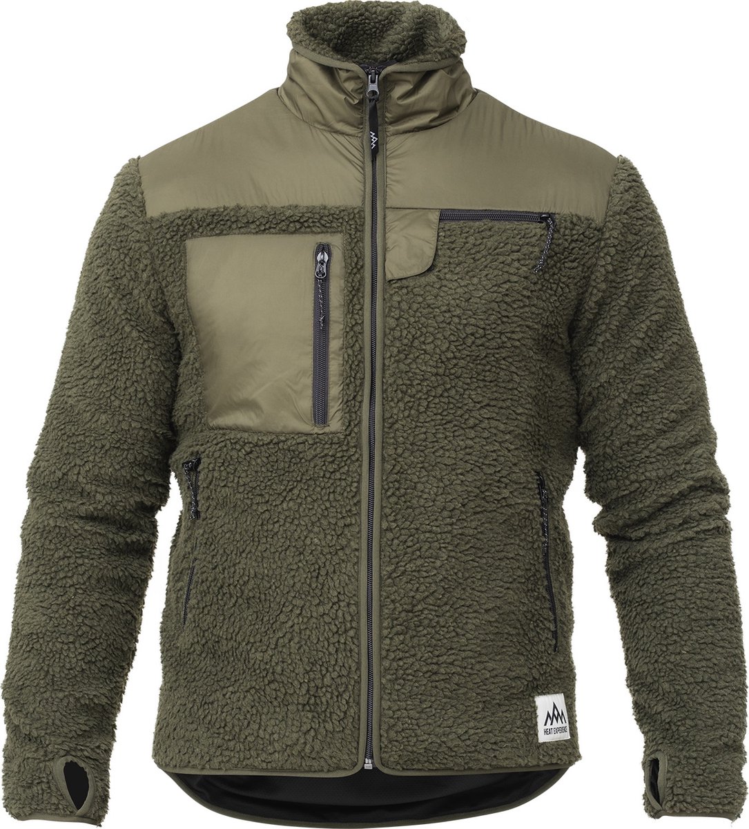 HeatX Heated Pile Fleece Unisex elektrisch verwarmde trui powerbank Groen
