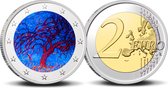 2 Euro munt kleur Mondriaan Avond; De rode boom