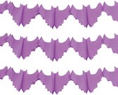 Guirlande de fête à thème Halloween/horreur - 3x - chauve-souris - papier - 300 cm - décoration de chauve-souris effrayante