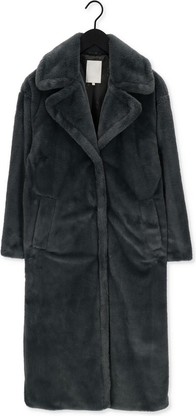 Notre-V Fur Long Coat Jassen Dames - Winterjas - Donkergroen - Maat XS
