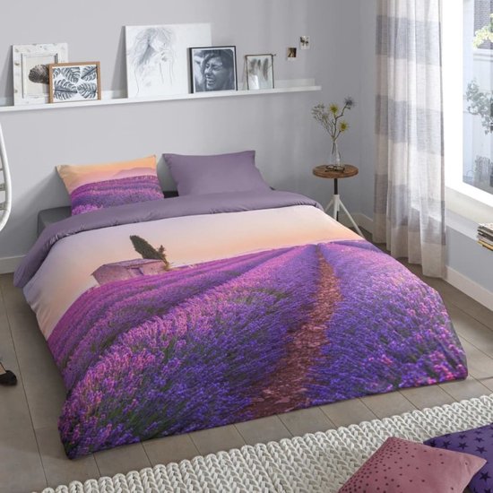 Pure Dekbedovertrek "lavendel" - Paars - (200x200/220 cm) - Microfiber