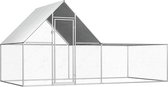 Bol.com The Living Store Kippenhok - Ruim en praktisch - 4 x 2 x 2 m - Gegalvaniseerd staal - Waterbestendig dak aanbieding