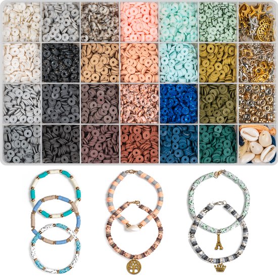 Perles Heishi, 5546 Pièces Perles Pour Bracelet, Perle Plate Pour Bracelet,  24 C | eBay