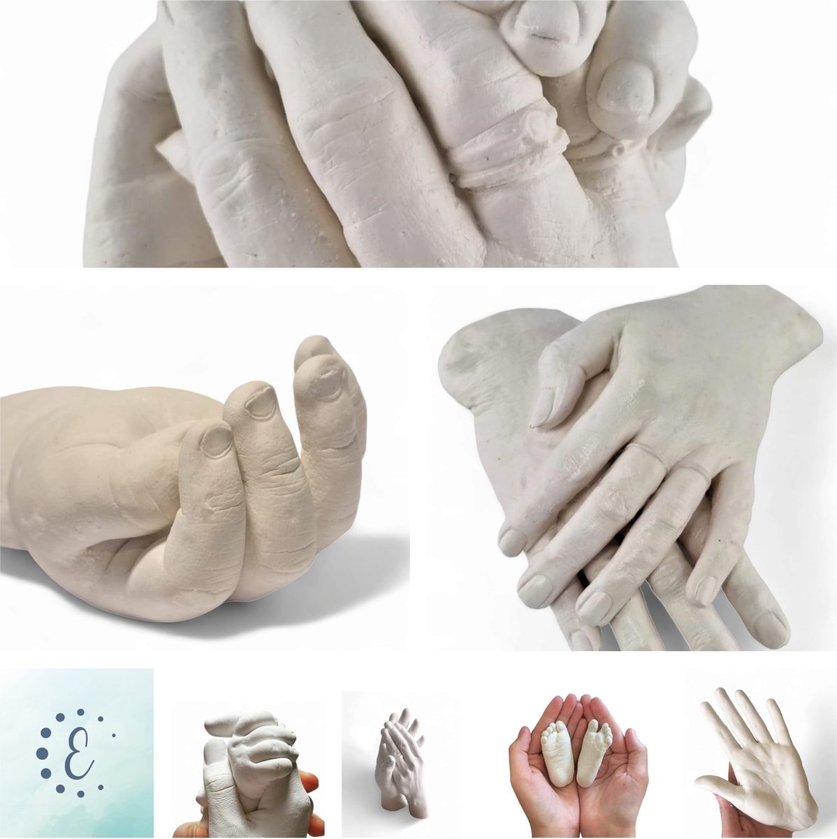 Handen beeld | Gips Handen | 3D | Basis Pakket bestaat uit 150 gram Casting Mix Poeder & 350 gram Gips | baby of peuter hand | Bodycasting | Extensso® | Gipsafdruk | Alginaat | Afdruk | Gips Hand | Een herinnering | Hobby Pakket | Bodycasting - Extensso®