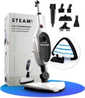 STEAM-IT Nettoyeur vapeur et vapeur à main 2 en 1 - Vapeur avec Diverse accessoires pour tous les Sols, canapé, salle de bain et tapis - Wit - Médias Evolution®