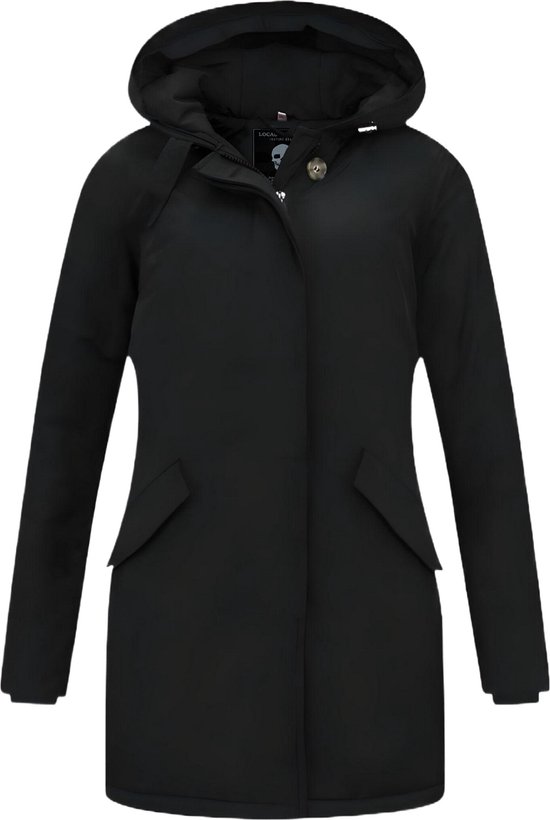 Veste d'hiver à capuche pour femme sur mesure - 280 - Zwart