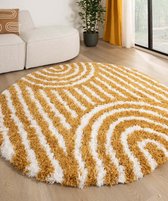 Tapis scandinave rond - Cosy Arch jaune ocre 100 cm rond